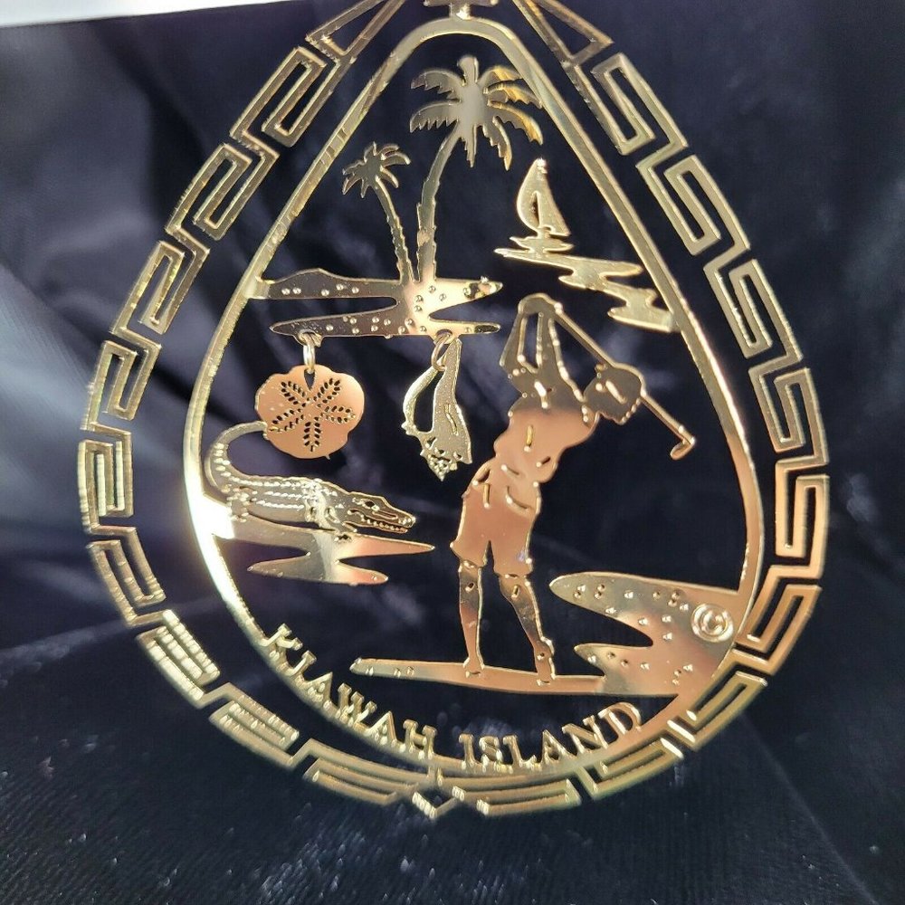 Kiawah Island Brass Ornament South Carolina Golf Gift